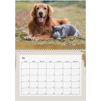 Calendrier photo A4 double (30 x 40 cm) — Classic Gold [couverture]