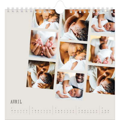 Calendriers annuels carré — Souvenirs en mouvement [Avril]
