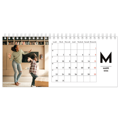 Calendrier de bureau — Projecteur sur les lettres [Mars]