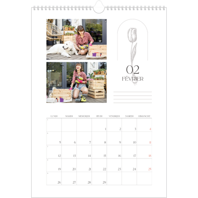 A3 Calendrier annuel — Simplement botanique [Février]