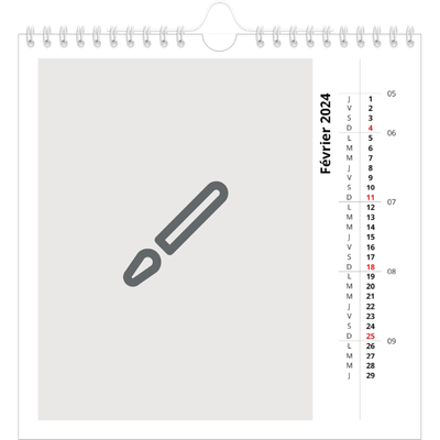 Calendriers annuels carré — Créez votre produit [Février]