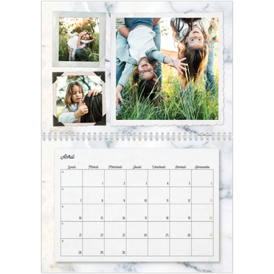 Calendrier photo A4 double (30 x 40 cm) — Collection de photos [Avril]