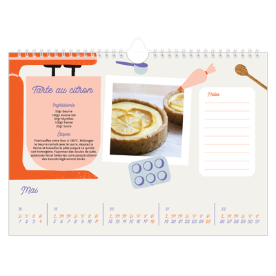 Calendrier photo A4 — Une année de recettes [couverture]
