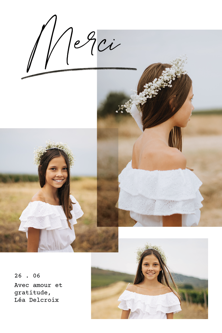 Carte de remerciement — Touche personnelle