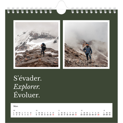 Calendriers annuels carré — Terre éditoriale [Mars]