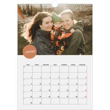 Calendrier photo A4 — Gommettes photo