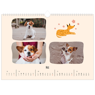 Calendrier photo A3 — Pattes de chien et gribouillis [couverture]