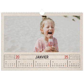 Calendrier photo A3 — Craft effet tampon