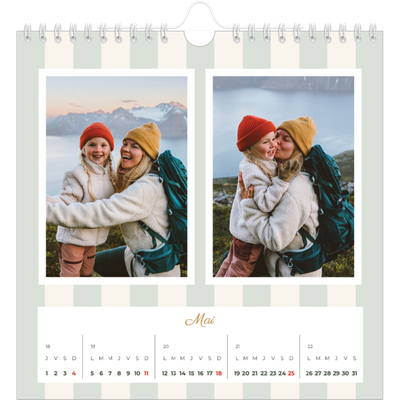 Calendriers annuels carré — Lettrages et rayures [couverture]