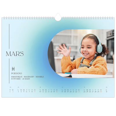 Calendrier photo A3 — Dégradé astrologique [Mars]