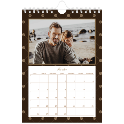 Calendrier photo A5 — Noir et blanc vintage [Février]