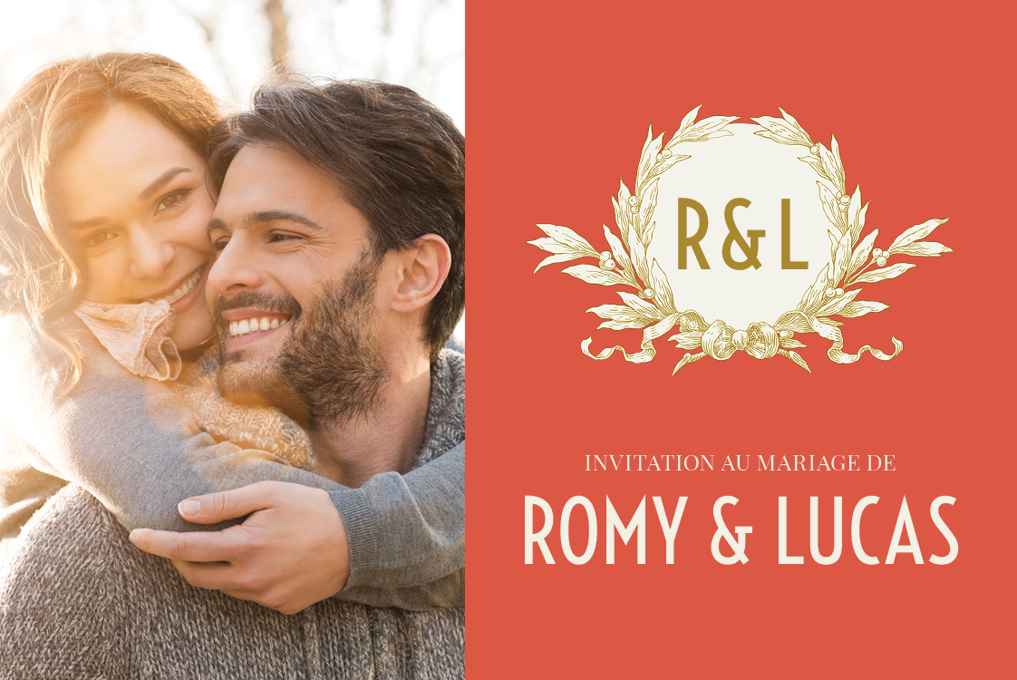 Cartons d'invitation — Couronne dorée