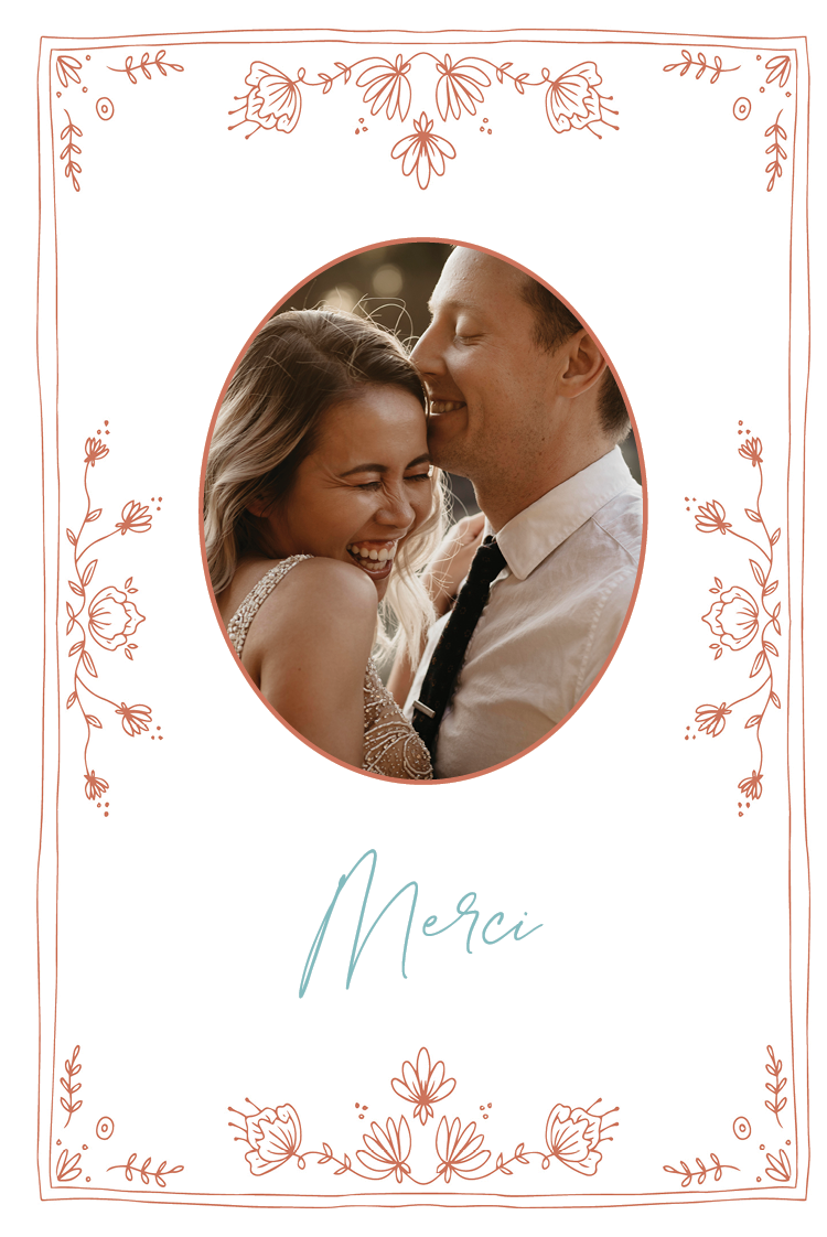 Carte de remerciement — Croquis floral