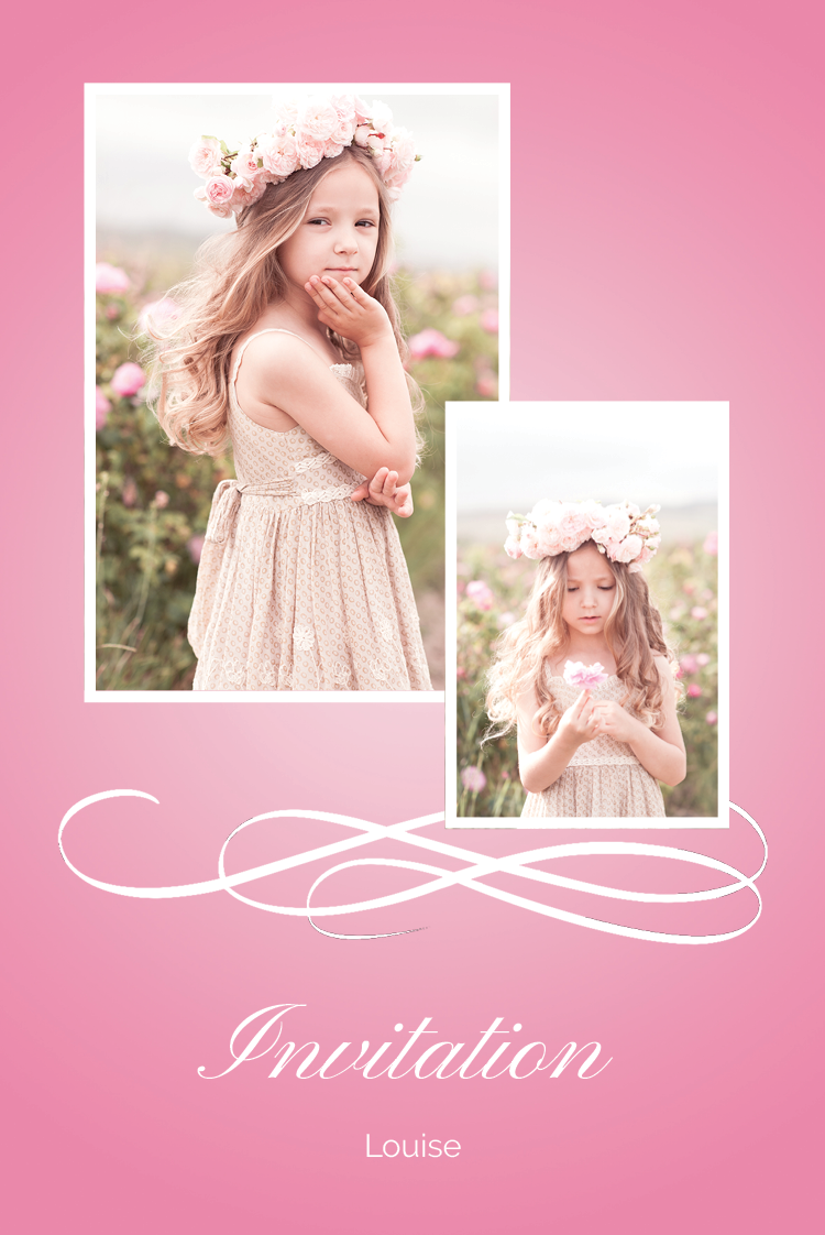 Cartons d'invitation — Amour rose