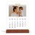 Calendrier de bureau support bois - portrait  — Large texte Doré [Avril]