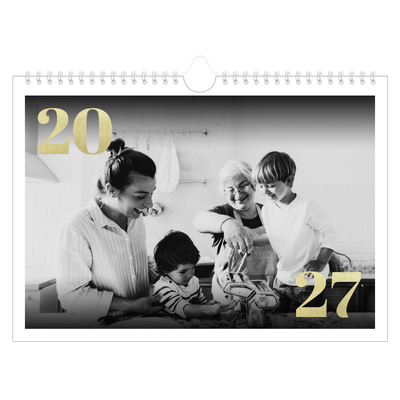 Calendrier photo A4 — Larges numéros brillants [couverture]
