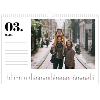 Calendrier photo A3 — Sérif et moments [Mars]
