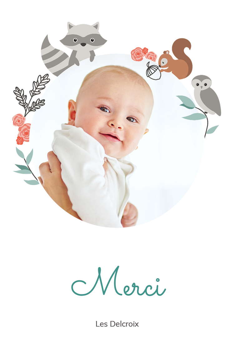 Carte de remerciement — Couronne forestière