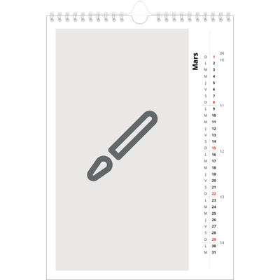 Calendrier photo A4 (20 x 30 cm) — Créez votre produit [Mars]