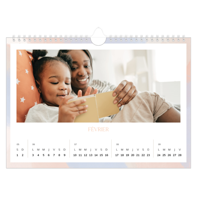 Calendrier photo A4 — Effet pinceau [Février]