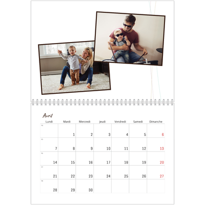 Calendrier photo A4 double (30 x 40 cm) — Ornements bucoliques [Avril]