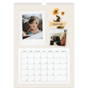 Calendrier photo A3 — Scrapbook vintage
