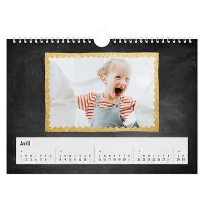 Calendrier photo A4 — Paillete et ardoise [Avril]