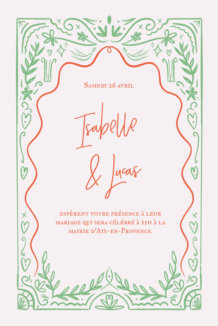 Cartons d'invitation — Bordures pop rétro