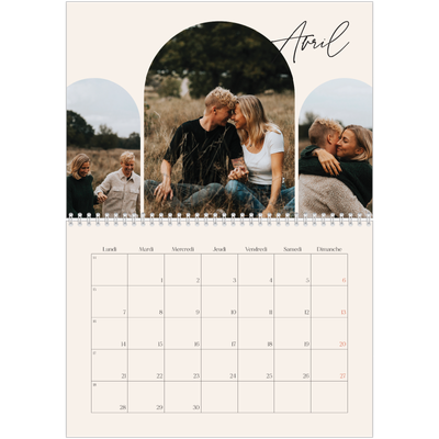 Calendrier photo A4 double (30 x 40 cm) — Arche de souvenirs [Avril]