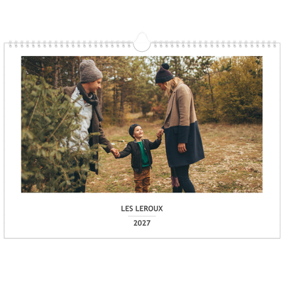 Calendrier photo A3 — Agenda simple - Famille de 3 [couverture]