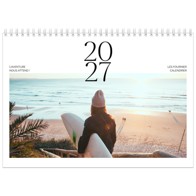 Calendrier photo A4 double (30 x 40 cm) — Surf & couchers de soleil [couverture]