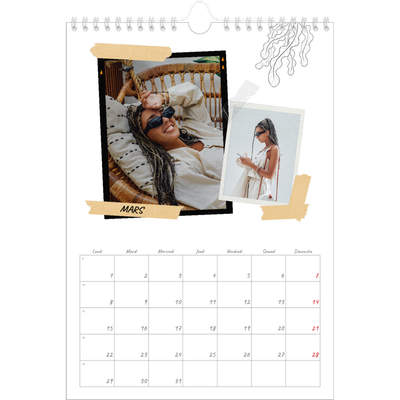 Calendrier photo A4 (20 x 30 cm) — Esprit scrapbook [Mars]