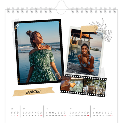 Calendriers annuels carré — Esprit scrapbook [Janvier]