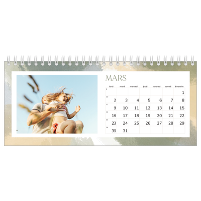 Calendrier de bureau — Effet pinceau [Mars]