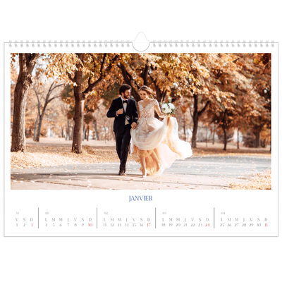 Calendrier photo A3 — Classique cobalt [Janvier]