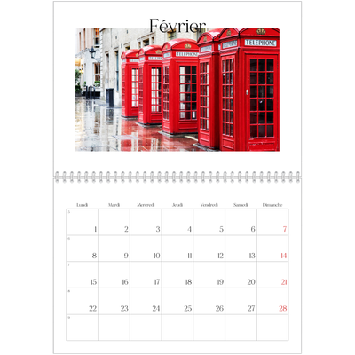 Calendrier photo A4 double (30 x 40 cm) — Mon carnet de voyage [Février]