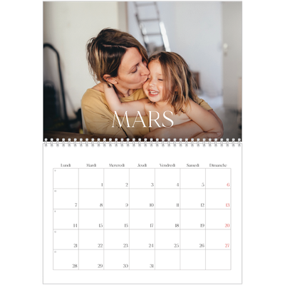 Calendrier photo A4 double (30 x 40 cm) — Douze jolis mois [Mars]