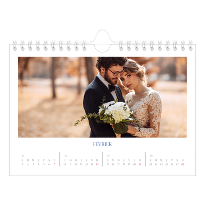 Calendrier photo A5 — Classique cobalt [Février]