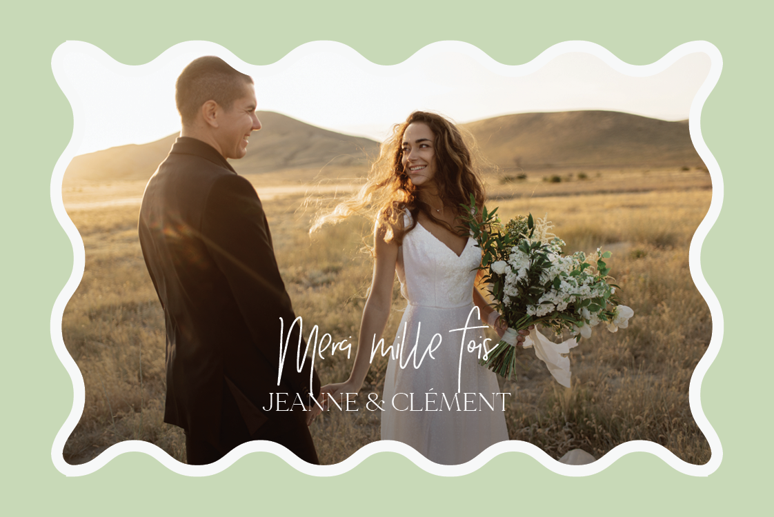 Carte de remerciement — Ondulations pastelles