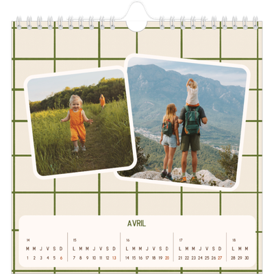 Calendriers annuels carré — Motifs rétros [Avril]