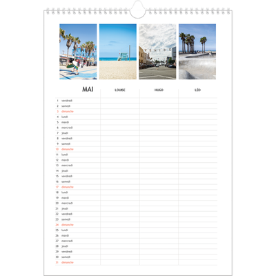 Calendrier familial A3 — Agenda simple - Famille de 3 [couverture]