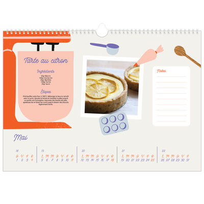 Calendrier photo A3 — Une année de recettes [couverture]