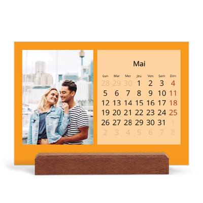 Calendrier de bureau support bois - paysage   — Un monde en couleur [couverture]
