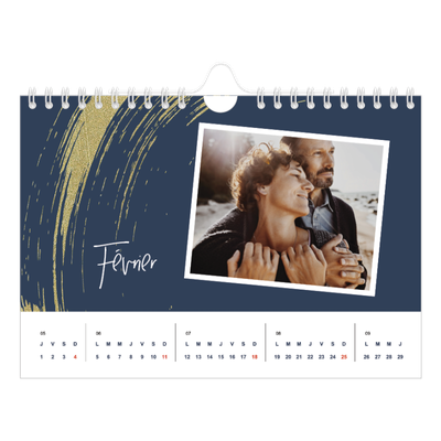 Calendrier photo A5 — Coup de pinceau doré [Février]