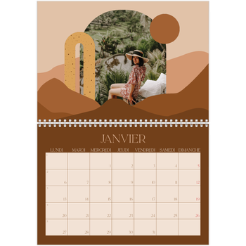 Calendrier photo A4 double — Montagnes aux tons neutres