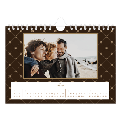 Calendrier photo A5 — Noir et blanc vintage [Mars]