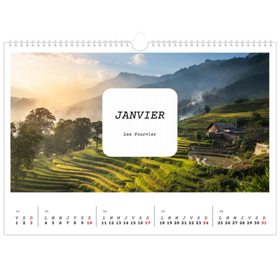 Calendrier photo A3 — Toute l'histoire [Janvier]