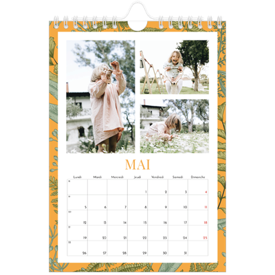 Calendrier photo A5 — Papier peint floral [couverture]