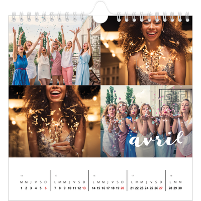 Calendriers annuels carré — Superposition pinceau [Avril]