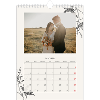 Calendrier photo A4 (20 x 30 cm) — Encre & lierre [Janvier]